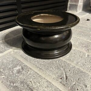 A Mid-Century Modern black art pottery ceramic lamp base